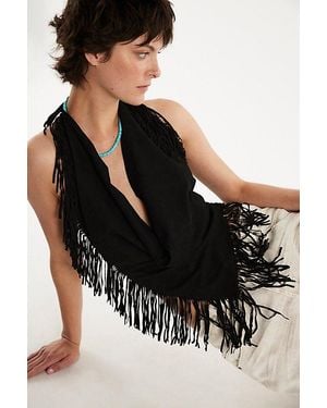 Urban Outfitters Madi Fringe Halter Top - Black