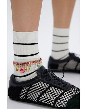 Free People Stripe Block Socks - Black