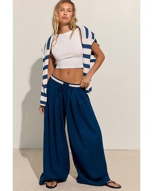 free-est Sandshell Linen Sweet Escape Trousers By - Blue