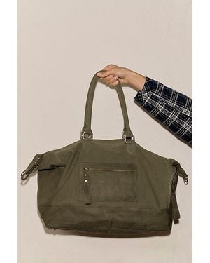 Free People Washed Canvas Weekender Bag - Blue