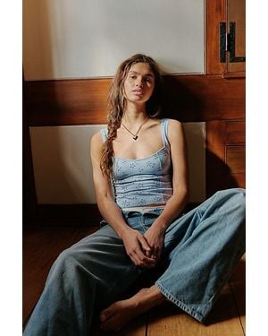 Intimately By Free People Full Bloom Cotton Eyelet Cami By - Blue