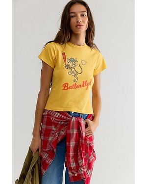 Daydreamer Batter Up Kitty Vintage Tee - Red