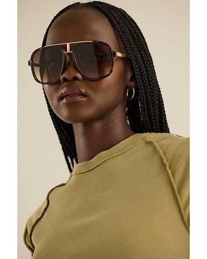 Free People Janis Detail Aviator Sunglasses - Green