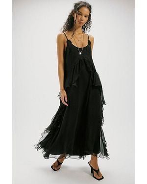 Nigel Preston Floating Angel Chiffon Maxi Dress - Black