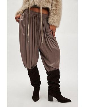 Free People Silky Suede Slouch Boots - Black