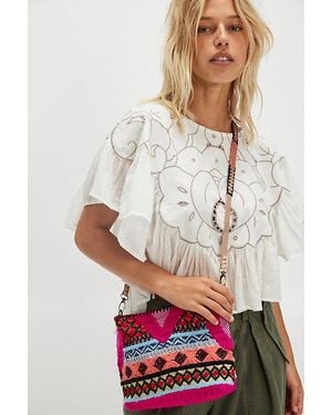 Enshalla Multi Pattern Crossbody Bag - Red