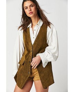 Free People We The Free Low Rider Suede Vest - Natural