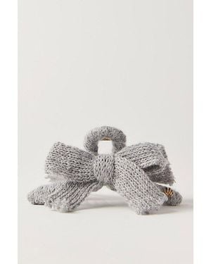 Lele Sadoughi Cable Knit Bow Claw Clip - Gray