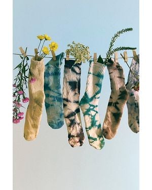 American Trench Natural Tie-Dyed Socks By - Green