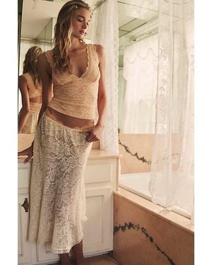 Intimately By Free People Sheer Emotion Midi Slip Skirt By - Green