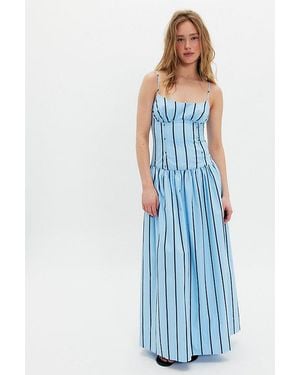 Shona Joy Saxon Bustier Maxi Dress - Blue