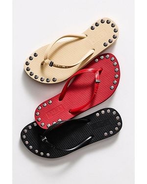 Brizza Arezzo Keepsake Embellished Thong Sandals By - Black
