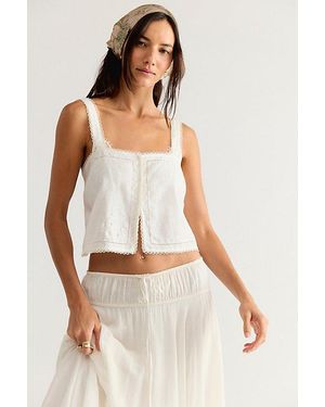 Free People Nora Embroidered Top - White