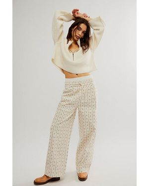 Damson Madder Goodnature Rafe Jeans At Free People In Floral Stripe, Size: Us 4 - Natural