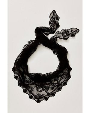 Free People Forever Lace Triangle Scarf - Black