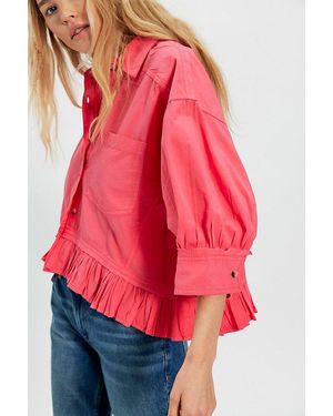 Free People Bailey Solid Shirt - Red