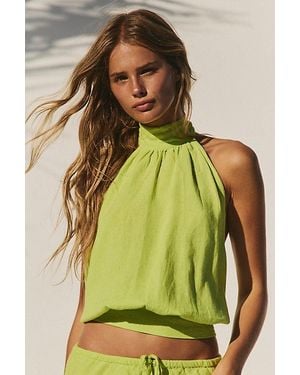 free-est Sandshell Linen Rosie Top By - Yellow