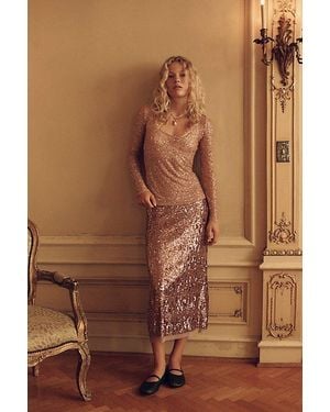 Intimately By Free People Party Trick Sequin Midi Slip Skirt By - Pink