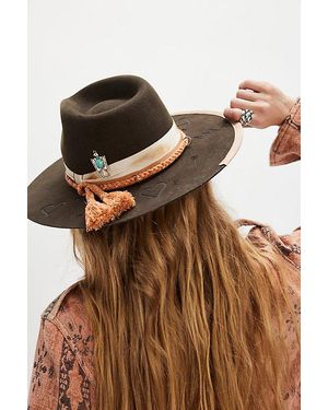 MOSSANT Roundtop Brimmed Felt Hat By - Brown