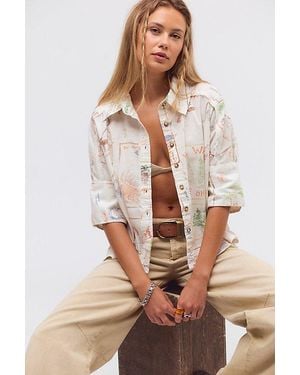 Free People Seaside Printed Top - Natural