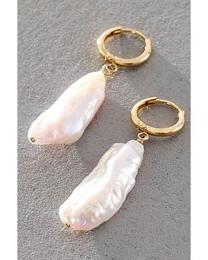 Atma Prema Solid Keshi Pearl Earrings - Gray