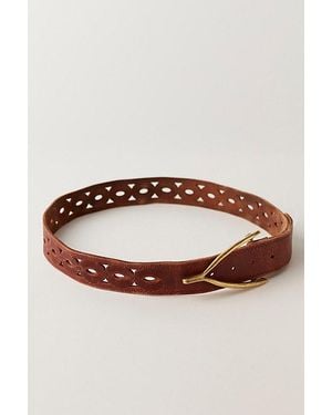 Alkemie Wishbone Cutout Leather Belt - Brown