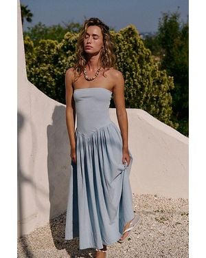 free-est Onda Drop-waist Tube Midi - Green