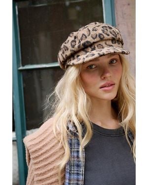 Free People 90's Leopard Cadet Hat - Brown