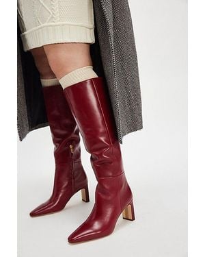 Sam Edelman Sylvia Tall Wide Calf Boots - Red