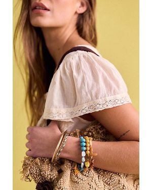 Free People Beaded Semiprecious Stone Bracelet - Green