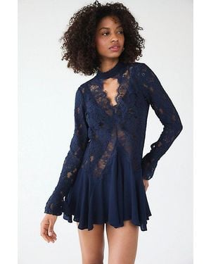 Free People First Crush Lace Tunic - Blue