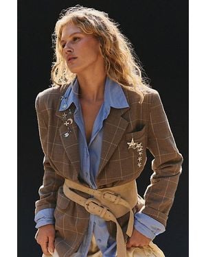 Free People Paper Cut Pinstripe Blazer Jacket - Multicolour