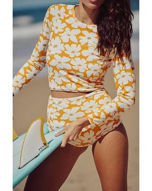 Rhythm High-Waisted Boyshort Surf Bottoms - Metallic