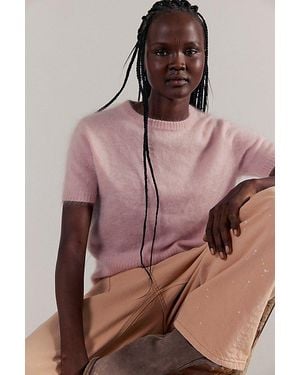 Free People Belle Brushed Cashmere Tee - Pink