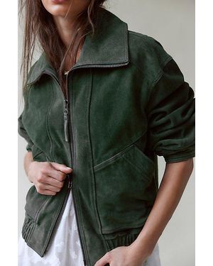 Free People Desert Moon Suede Jacket - Green