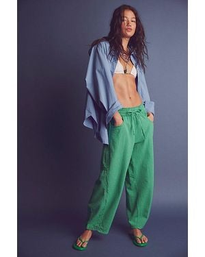 Free People Something Good Pull-On Barrel Trousers - Blue