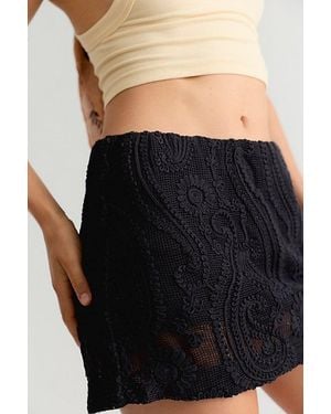Free People My Little Micro Mini Lace Skort - Black