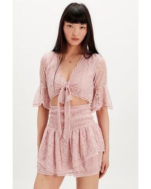Free People Lala Lace Mini Dress - Natural
