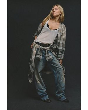 Free People We The Free Lexi Plaid Button Down - Black
