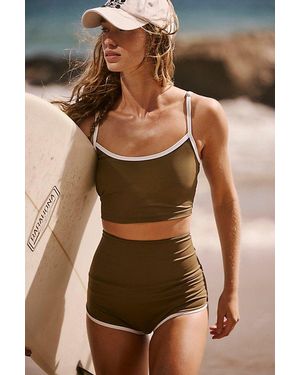 Salt Gypsy Betty High-Waisted Boyshort Surf Bottoms - Black