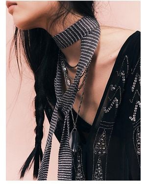 Free People Closing Hour Skinny Scarf - Gray
