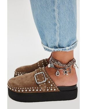 Free People Cayatana Studded Mules - Blue