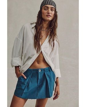 Free People Riverfront Surplus Mini Skirt - Blue
