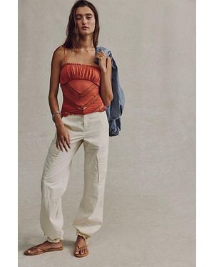 Free People Lennox Low-Rise Cargo Trousers - Grey