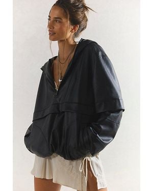 Free People Joey Vegan Pullover Jacket - Black