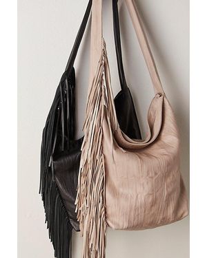 Free People Asher Leather Fringe Bag - Natural
