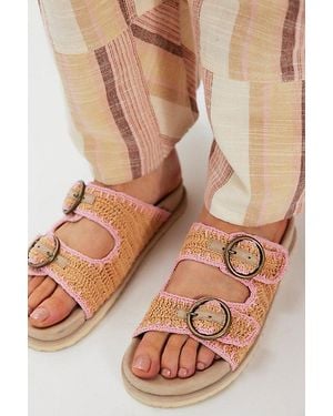Laidbacklondon Coco Crochet Footbed Sandals By - Blue