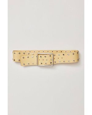 NWT Free People Hex Hip Belt in Banana Cream Free People Suede Hex Hip Belt in Natural | Lyst main image 2