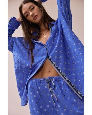 Free People On Repeat Pj Shirt - Blue