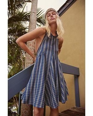 Free People Godet Craze Mini Dress - Blue